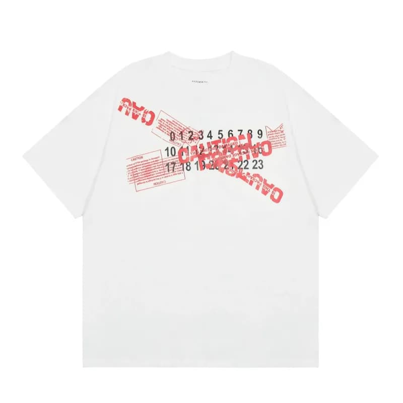 Off-White Graphic Tee Caution Print