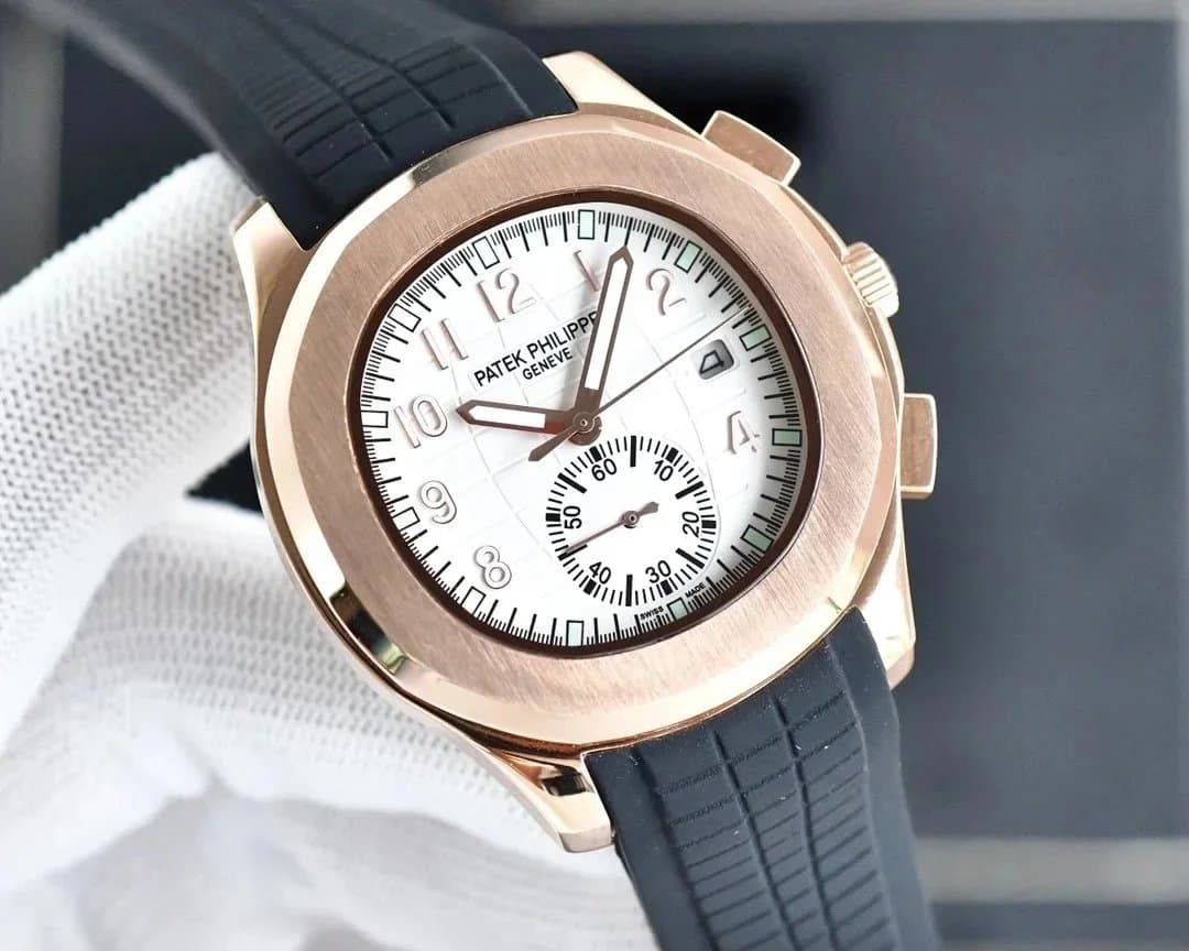 Patek Philippe Aquanaut Chronograph Rose Gold with White Dial