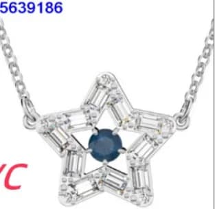 Van Cleef & Arpels Alhambra Star Pendant Baguette Diamond and Sapphire