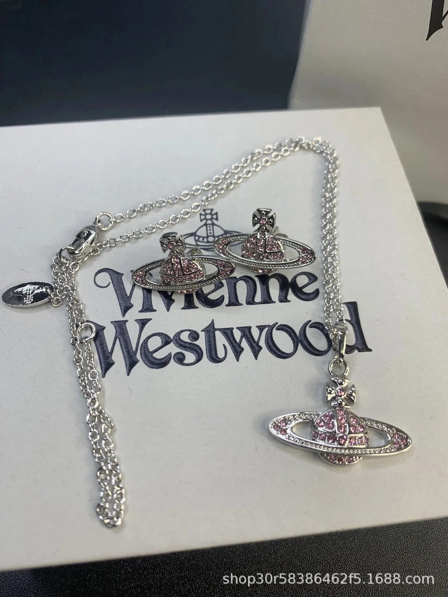 Vivienne Westwood Orb Pendant Necklace & Earrings Set Crystal-Embellished