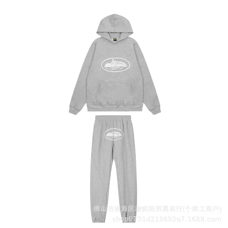 Gallery Dept. Hoodie and Joggers Set Yacht Logo — 灰色长裤