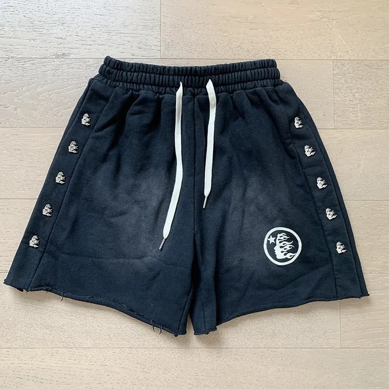 Broken Planet Embroidered Shorts Flame Logo