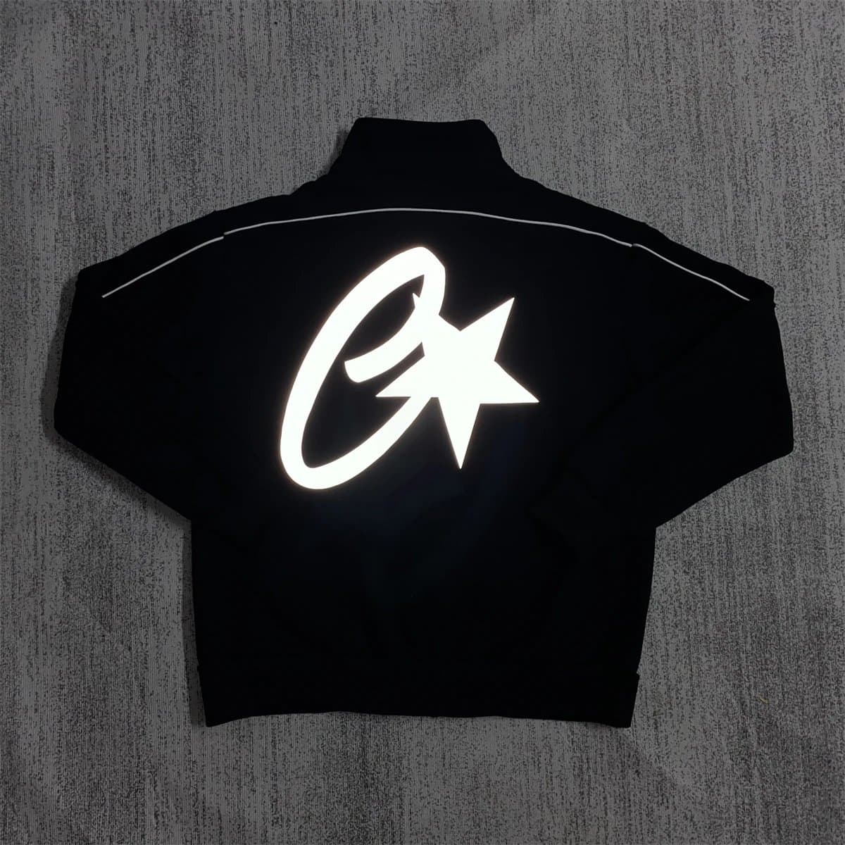 Corteiz Track Jacket Reflective Logo — 6003黑色夹克