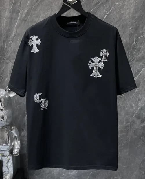 Chrome Hearts Short-Sleeve T-Shirt Cross Embroidery