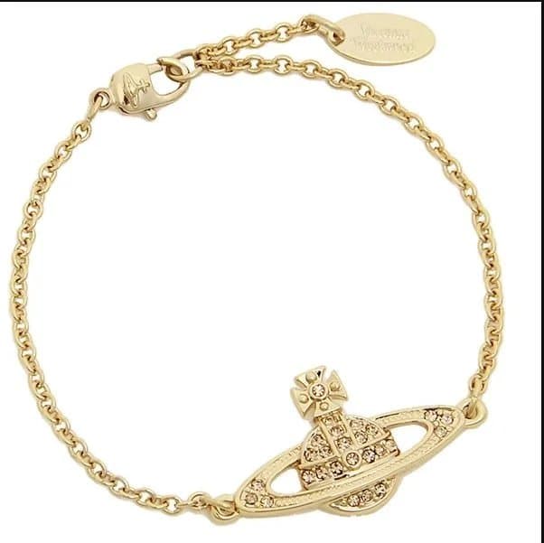 Vivienne Westwood Orb Pendant Necklace Crystal-Embellished — 土星手链（金色）