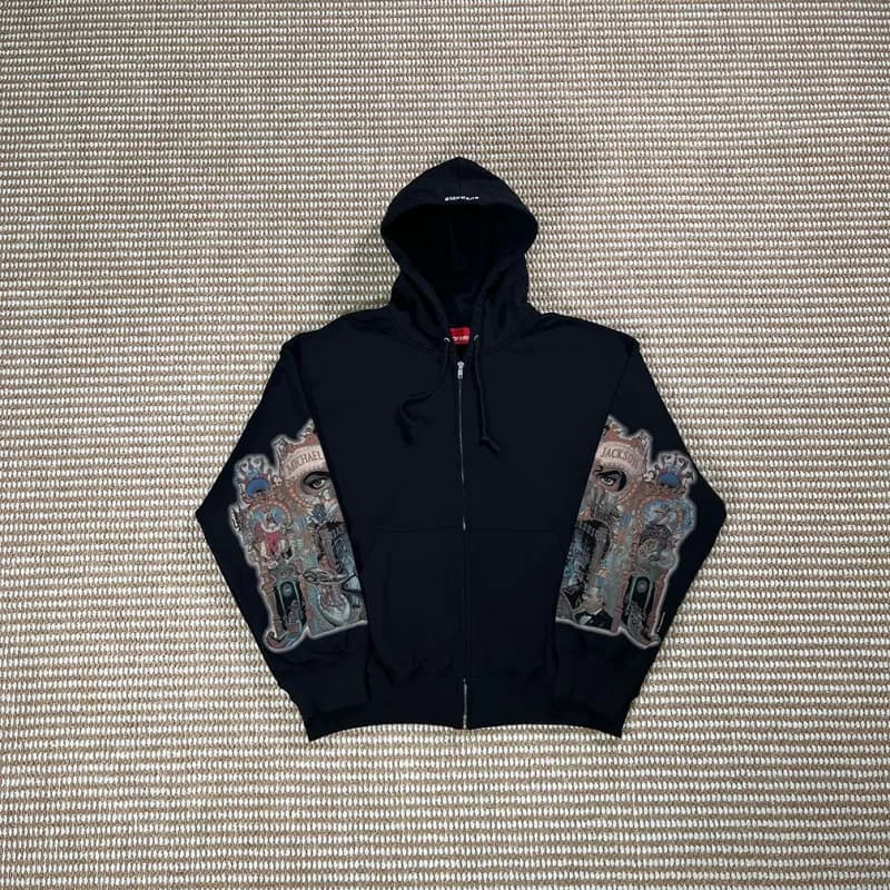 Supreme × Jordan Zip-Up Hoodie Michael Jackson Graphic