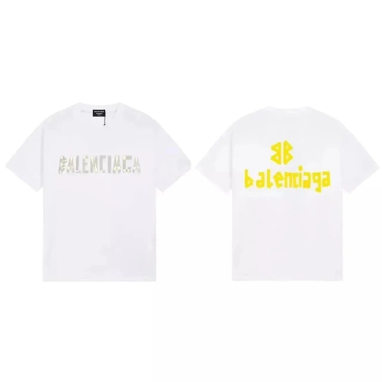 Balenciaga Logo T-Shirt Reflective and Yellow Print