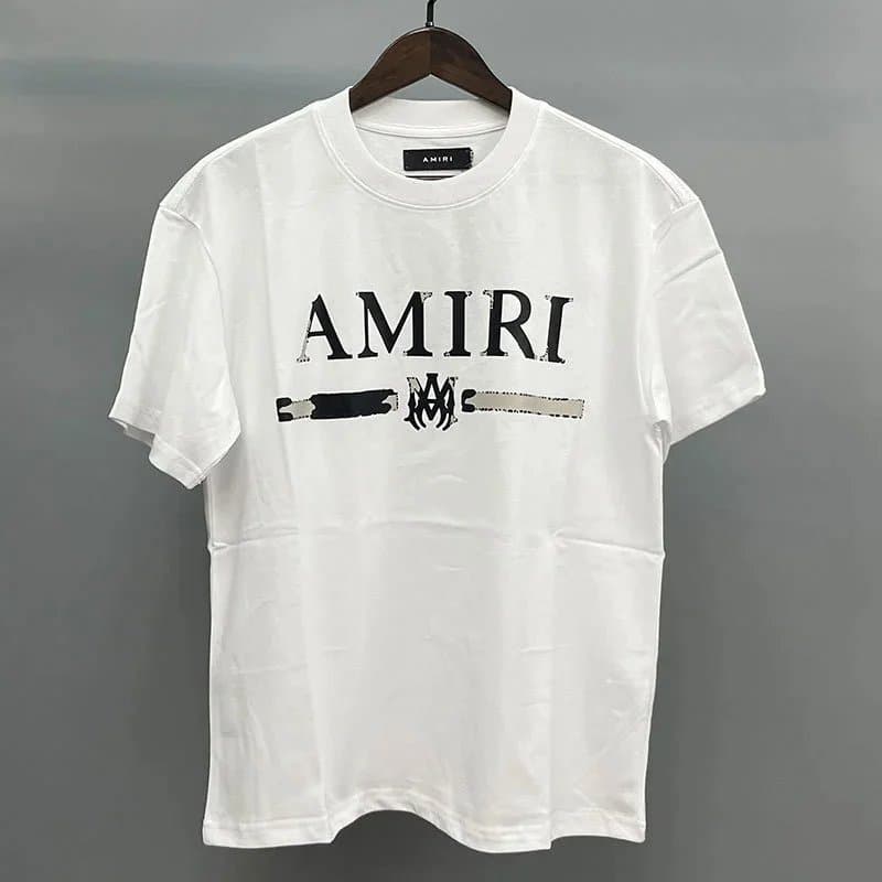 Amiri Logo Graphic Tee Multicolor Logo — 白色横杠字母
