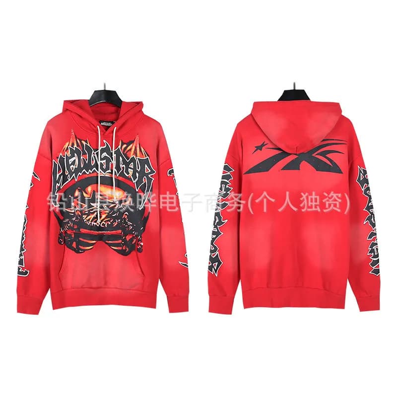 Hellstar Hooded Sweatshirt Skull Graphic Distressed — 优质布◆地狱之星21