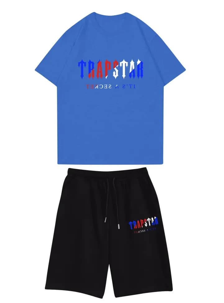 Trapstar Logo Tee & Shorts Set Orange Logo — 24