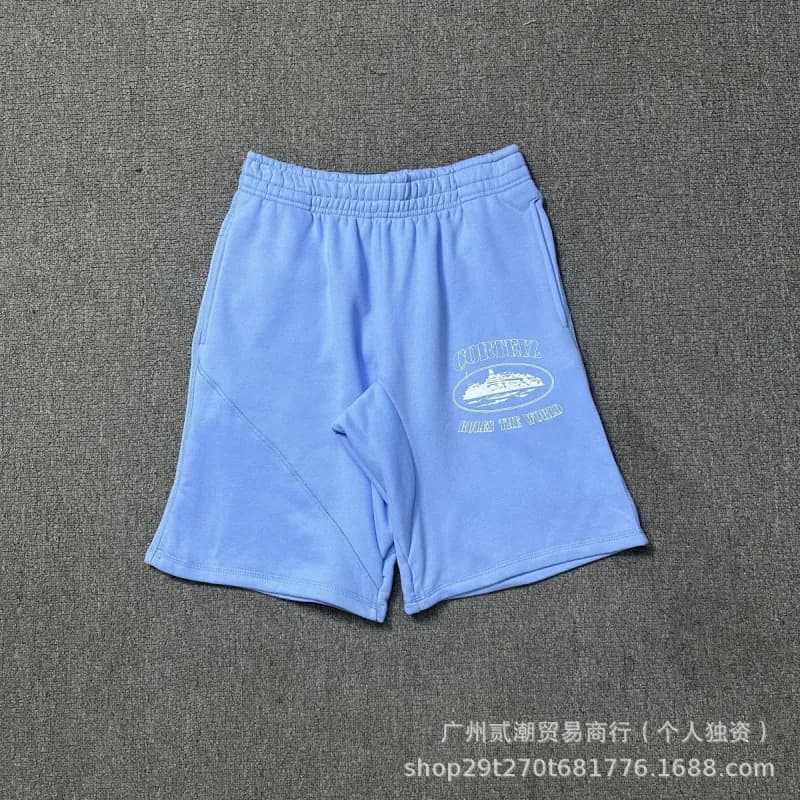 Corteiz Logo Shorts Script Logo — 5813蓝色