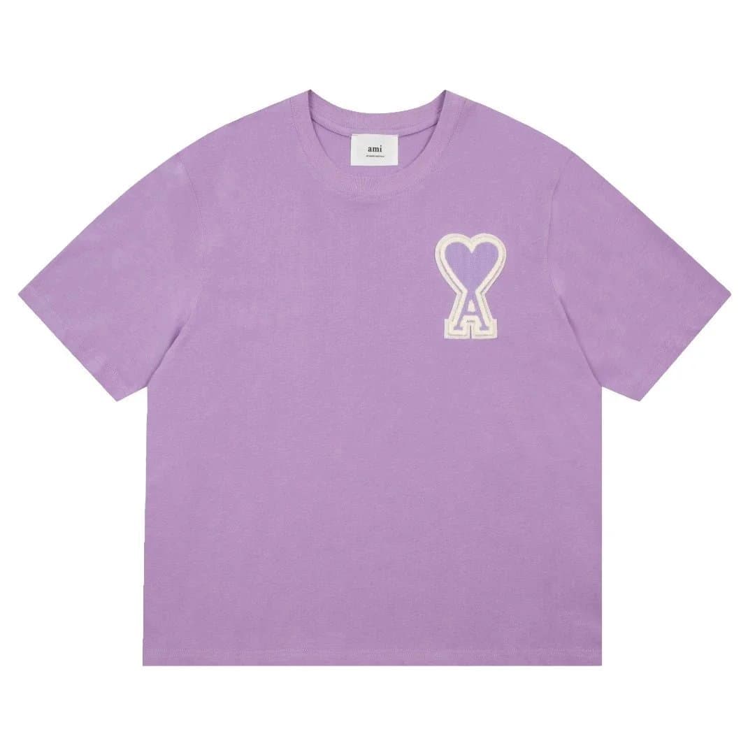 AMI Paris Logo Shorts Heart A Patch — 紫色