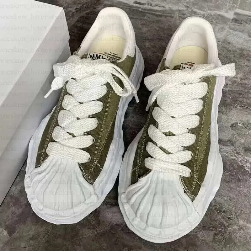 Maison Margiela Tabi Sneaker Olive Green and White