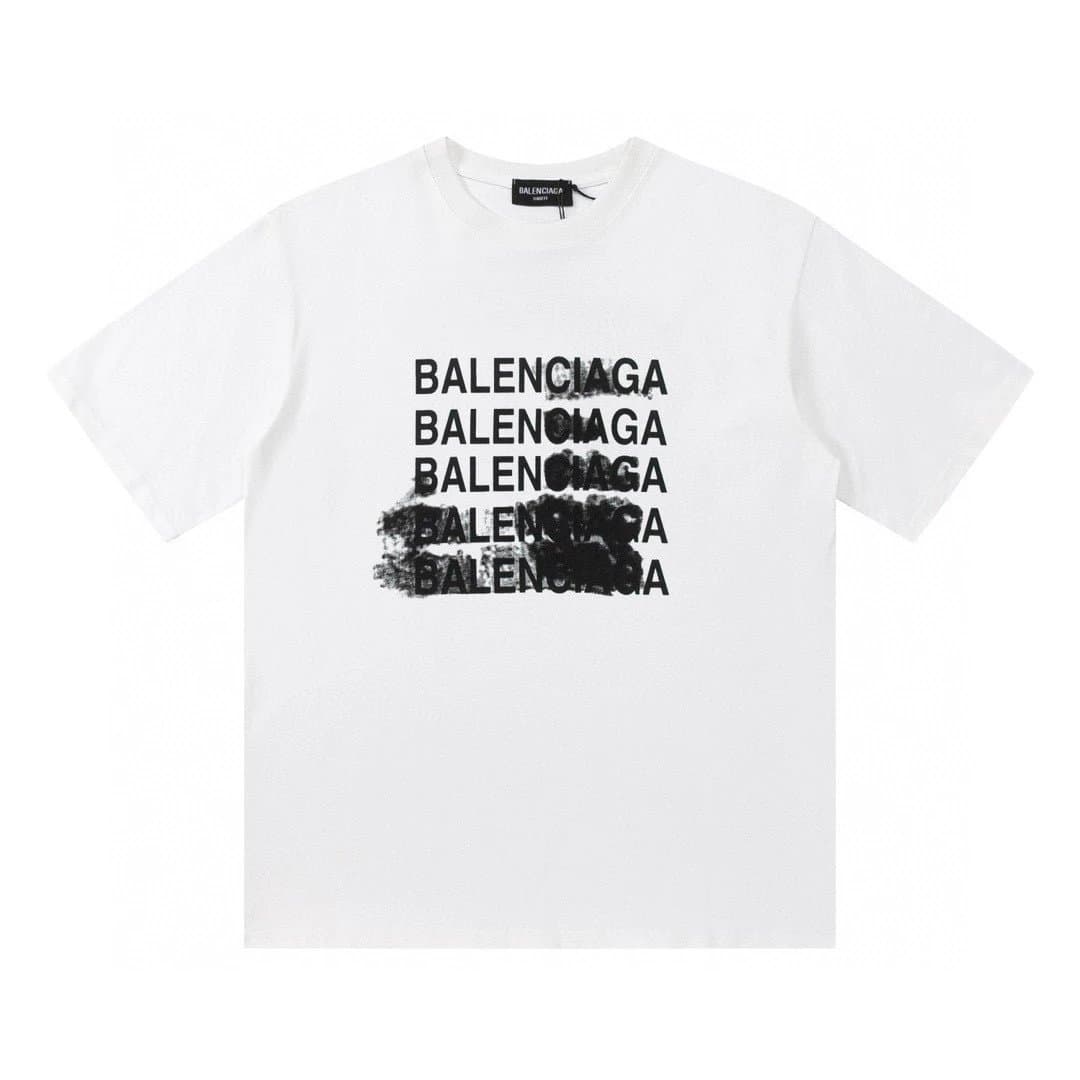 Balenciaga Logo Print T-Shirt Stacked Logo