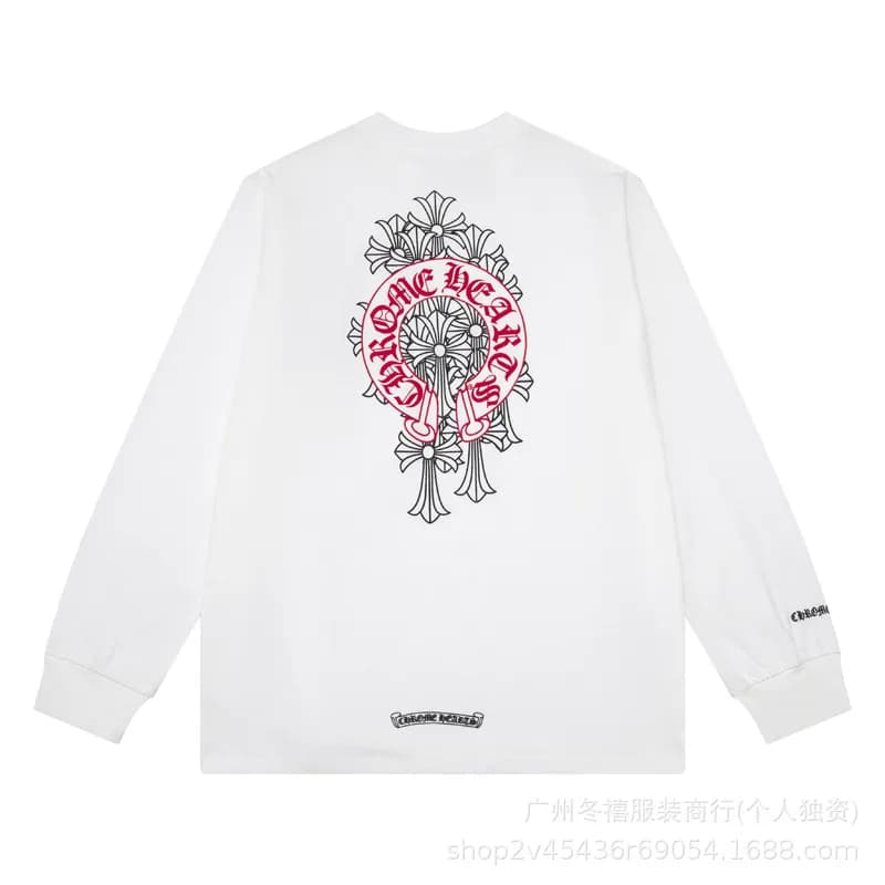 Chrome Hearts Long Sleeve Tee Build Graphic — 8006白色
