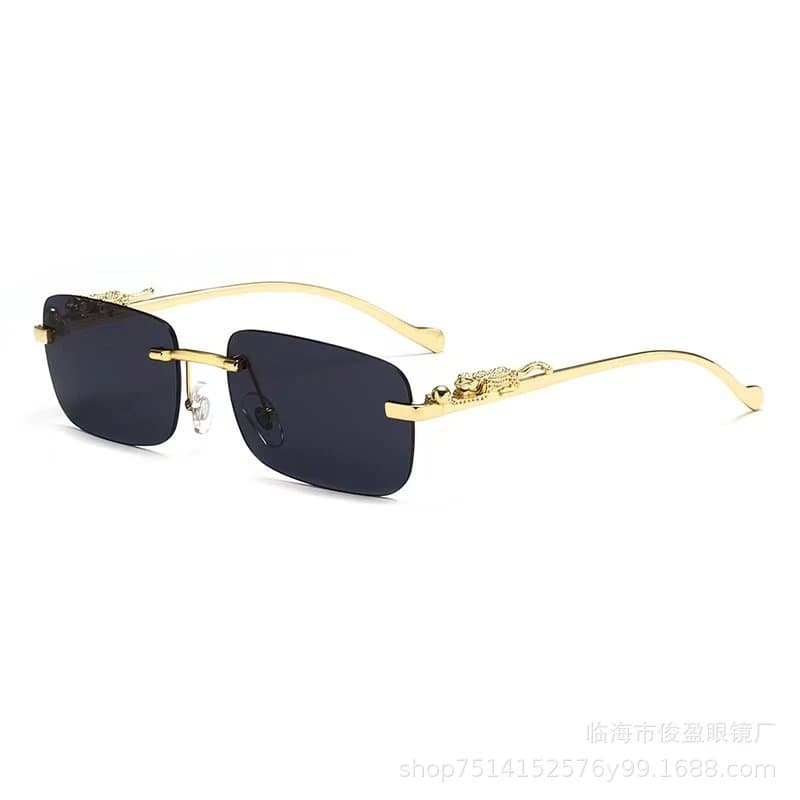 Chrome Hearts Rimless Sunglasses Gold Dragon Temple Detail