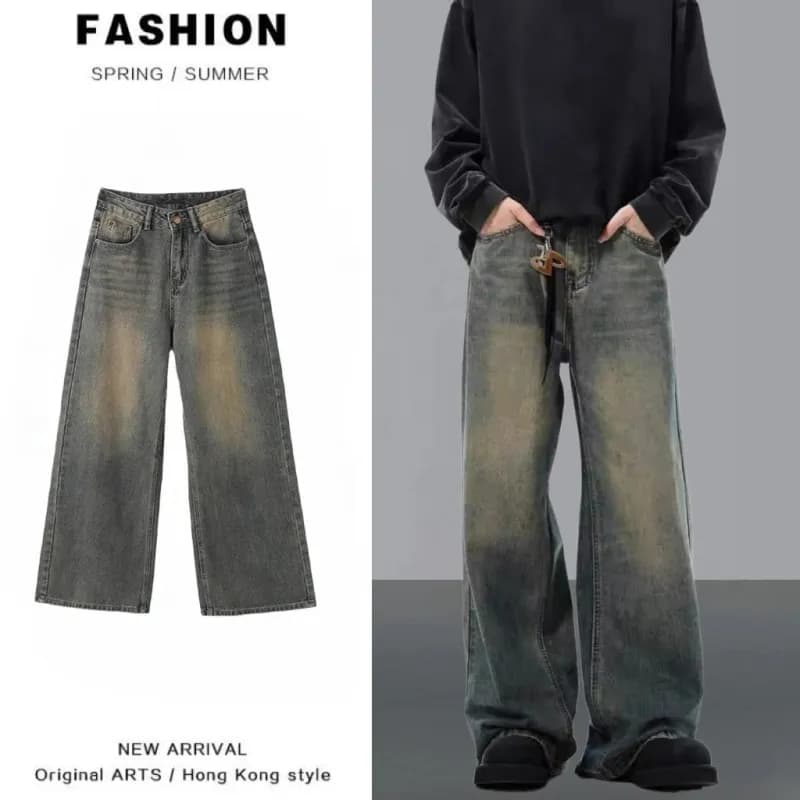 Wide-Leg Jeans Washed Gradient
