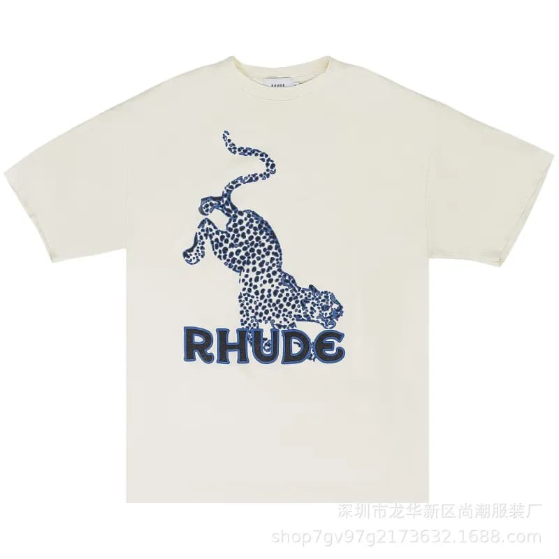 Graphic Tee Leopard Print RHUDE Logo