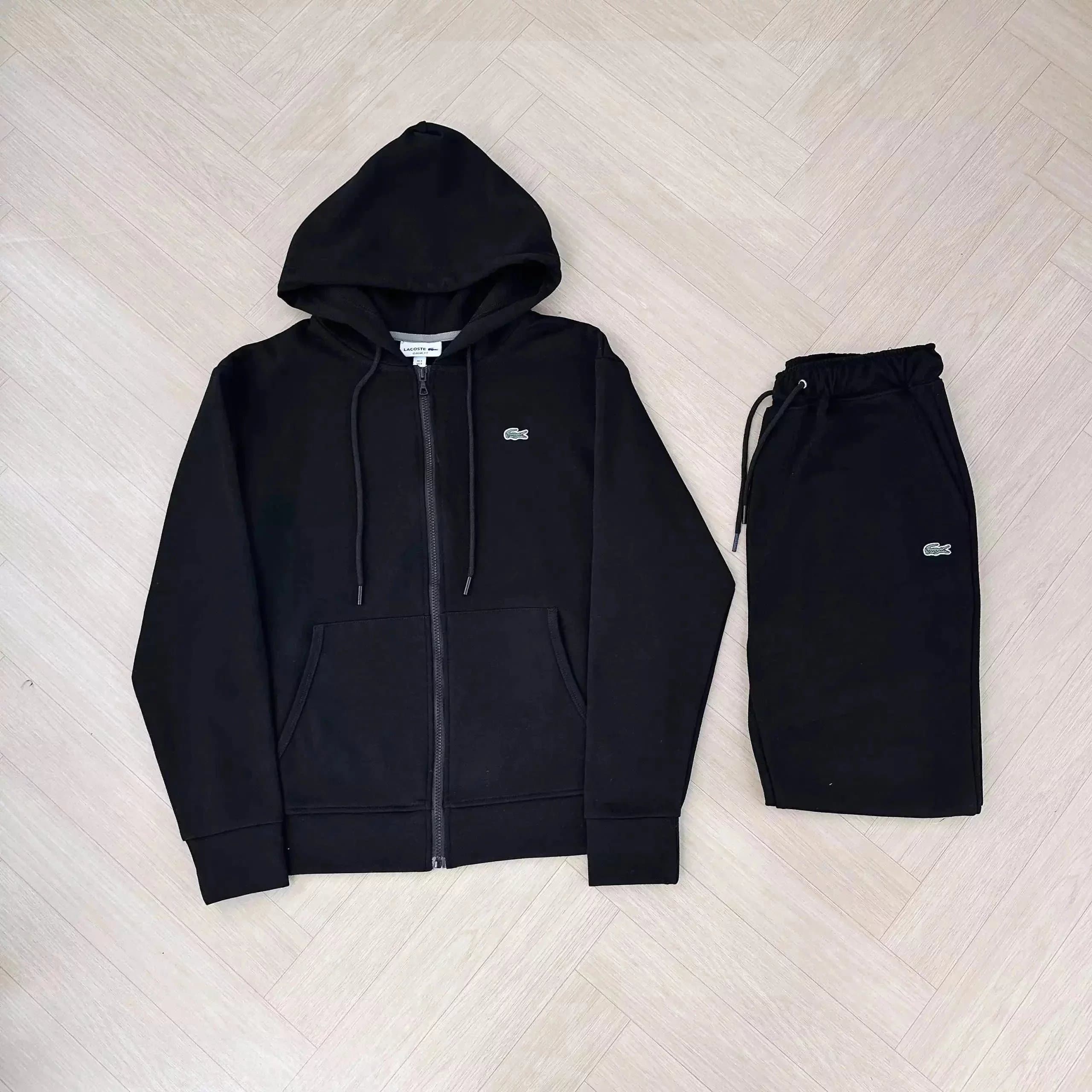Lacoste Hoodie and Joggers Set Solid Black