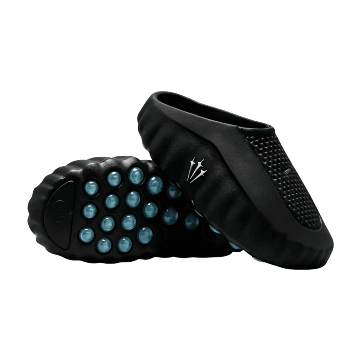 Sp5der Foam Slide Black with Teal Accents