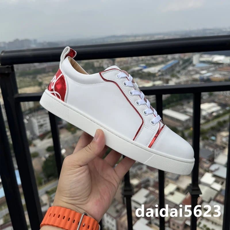 Christian Louboutin Louis Junior White with Red Accents