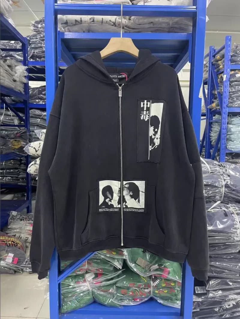 Saint Laurent Zip-Up Hoodie Toxic Print