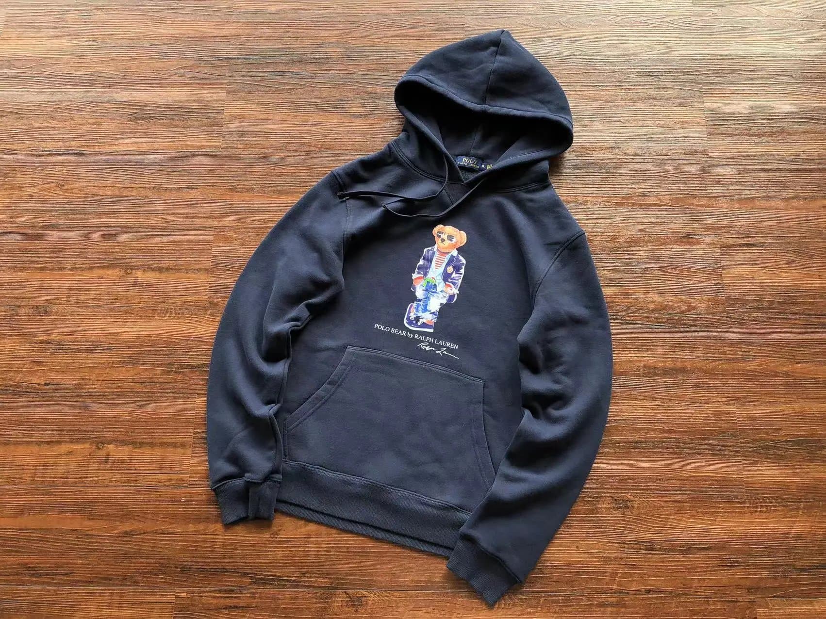 Polo Ralph Lauren Hooded Bomber Jacket Navy with Red Lining — 15