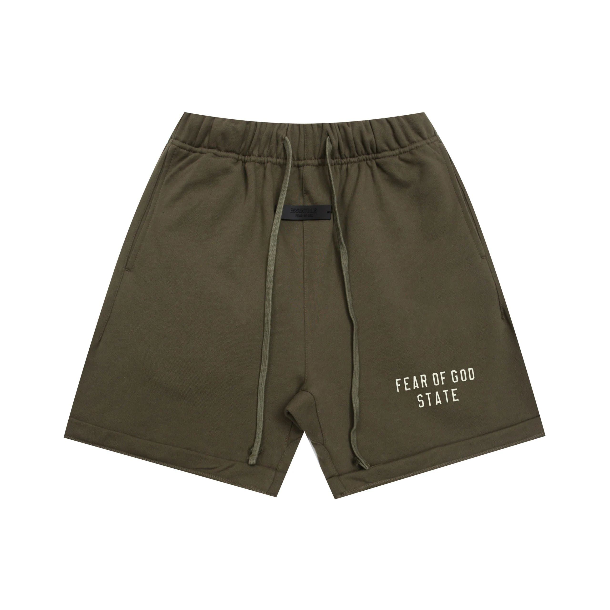 Fear of God Essentials Essentials Shorts Logo Print — K223常青绿