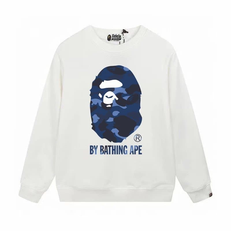 BAPE Crewneck Sweatshirt A Bathing Ape Logo — W081白蓝色