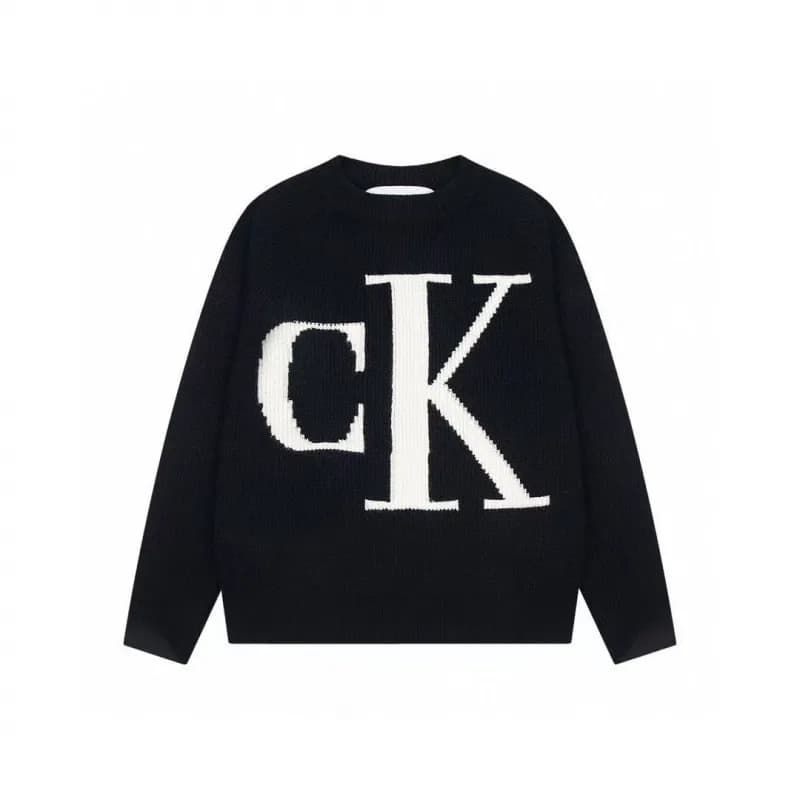 Calvin Klein CK Logo Sweater Oversized Intarsia Knit