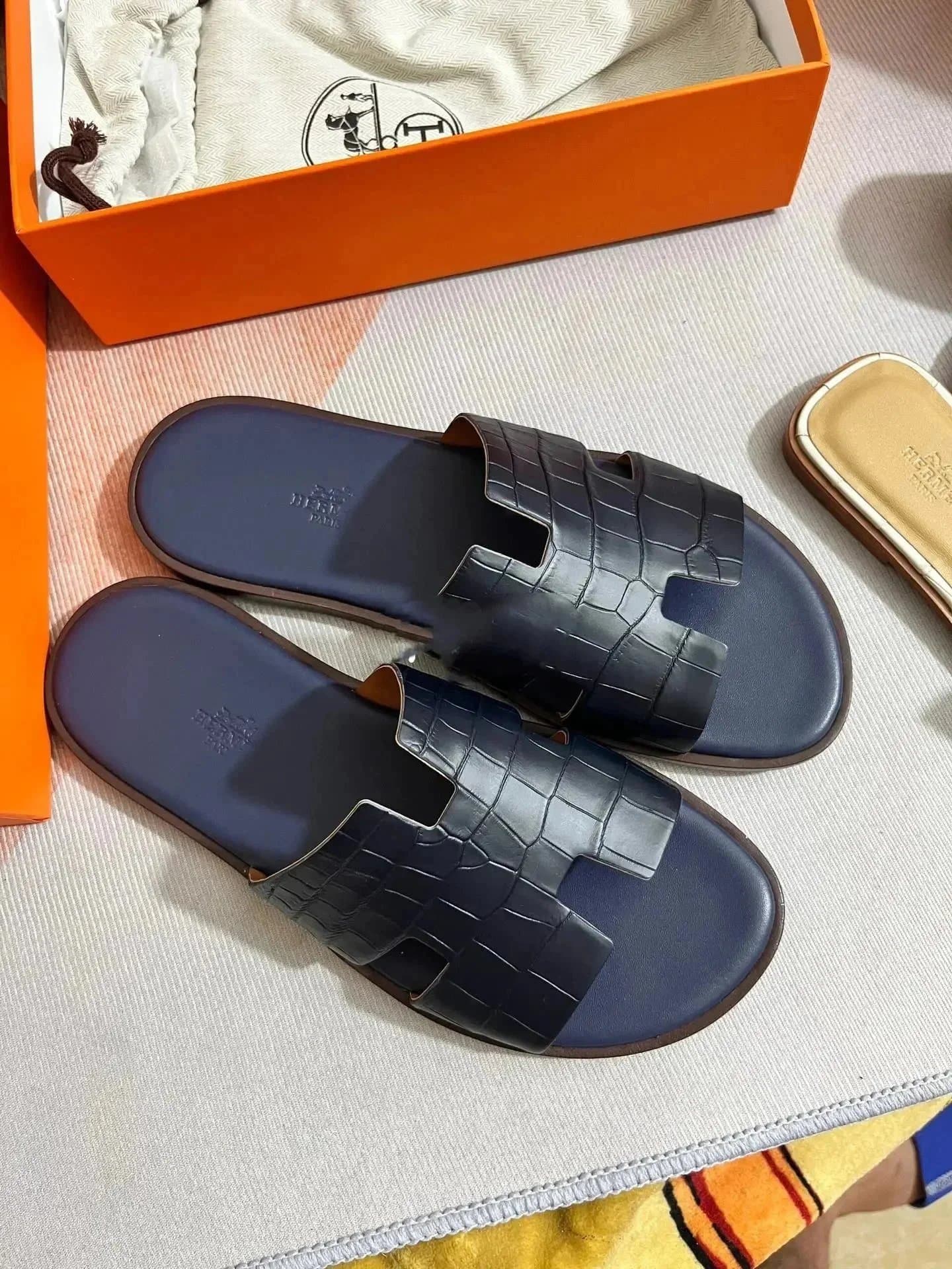 Hermès Oran Sandal Crocodile-Embossed