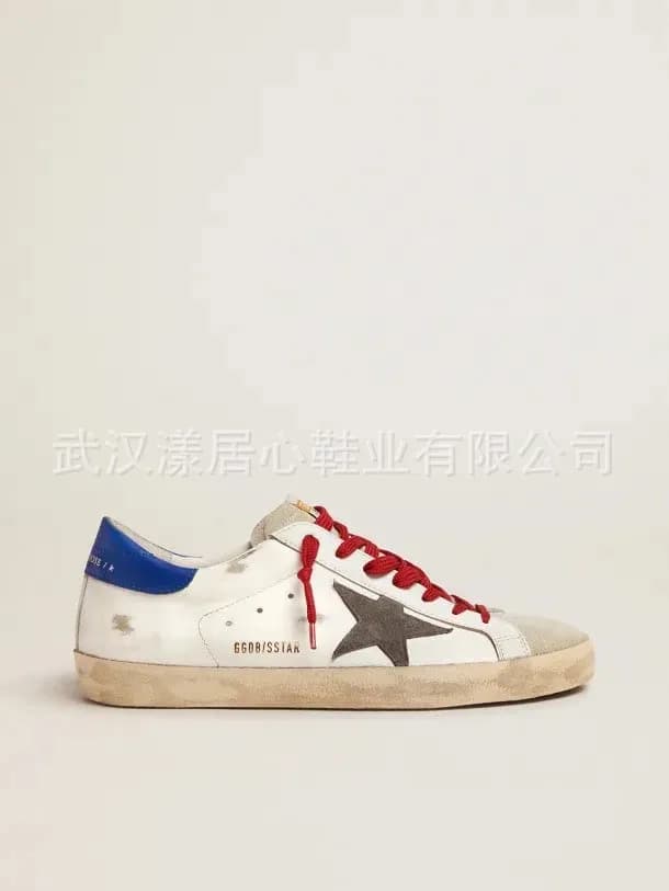 Golden Goose Superstar Distressed Black with Silver Star — 蓝尾灰星