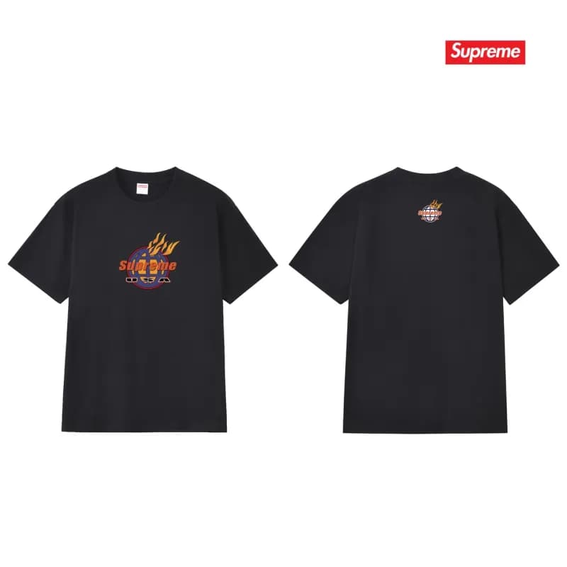 Supreme T-Shirt Graffiti Logo — s304黑色