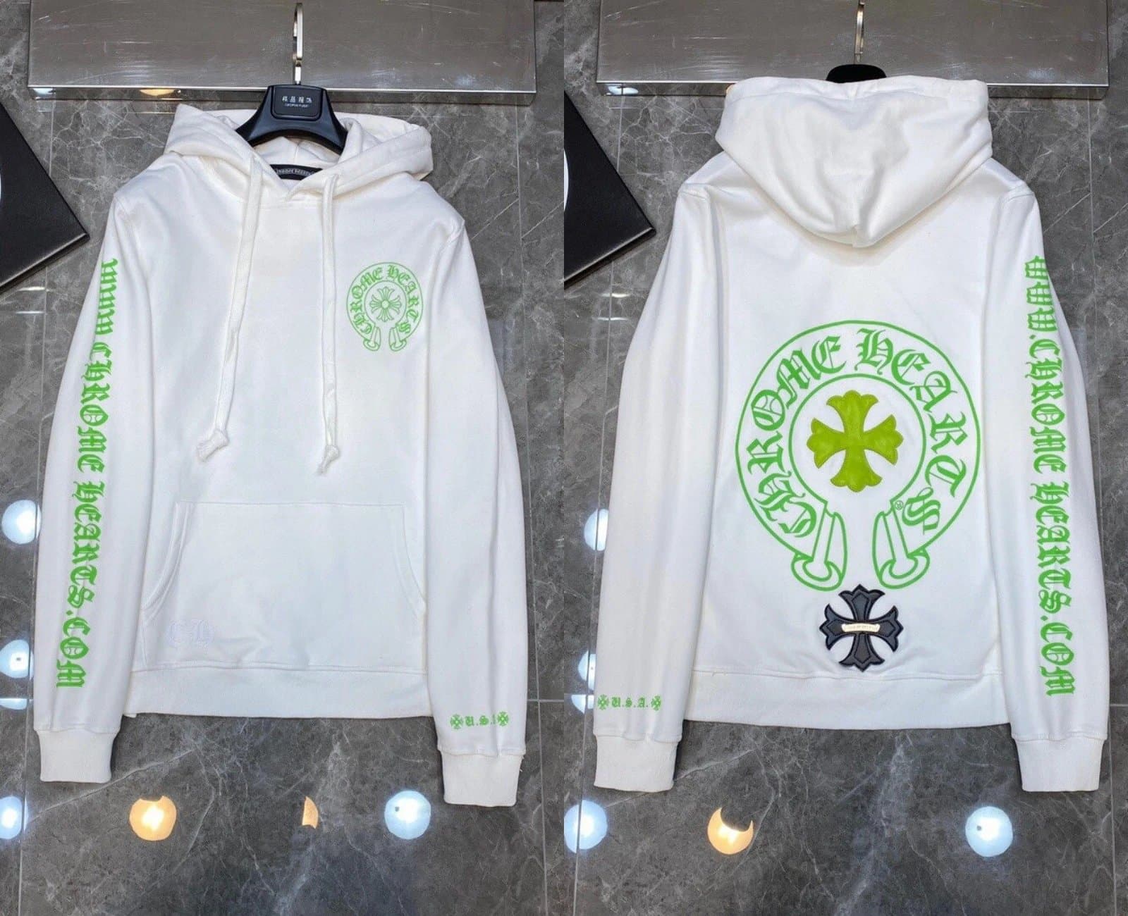 Hooded Sweatshirt Chrome Hearts Logo Print