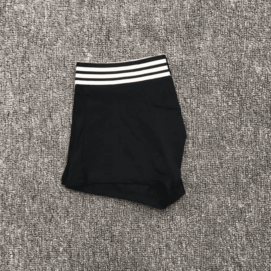 Adidas Three-Stripe Shorts Black with White Stripes