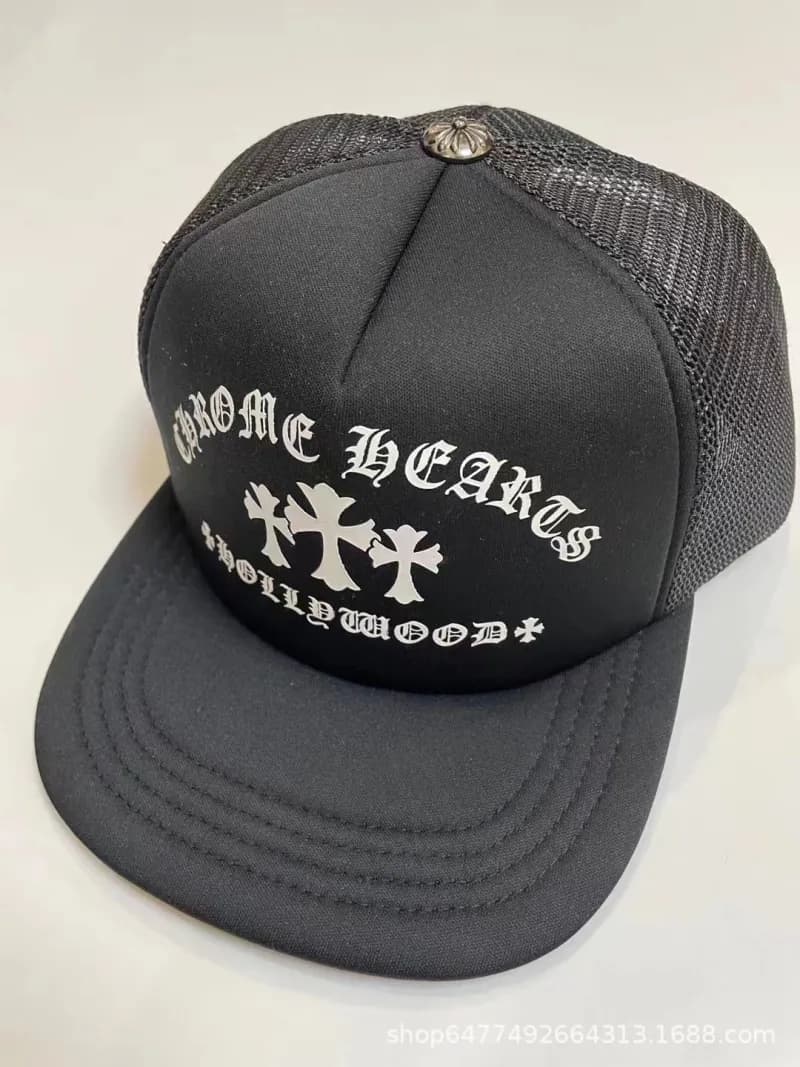Chrome Hearts Trucker Cap Cross Logo Embroidery — 46