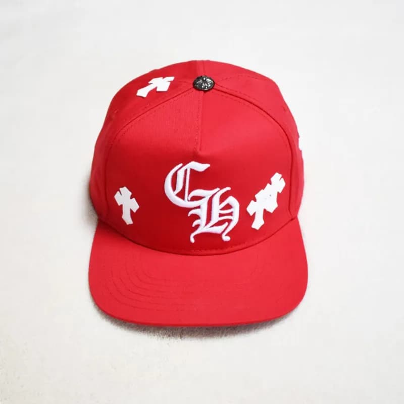 Chrome Hearts Snapback Cap Triple Cross — CH+十字皮标红白