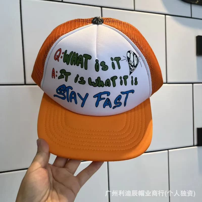 Chrome Hearts Trucker Hat Stay Fast Graphic