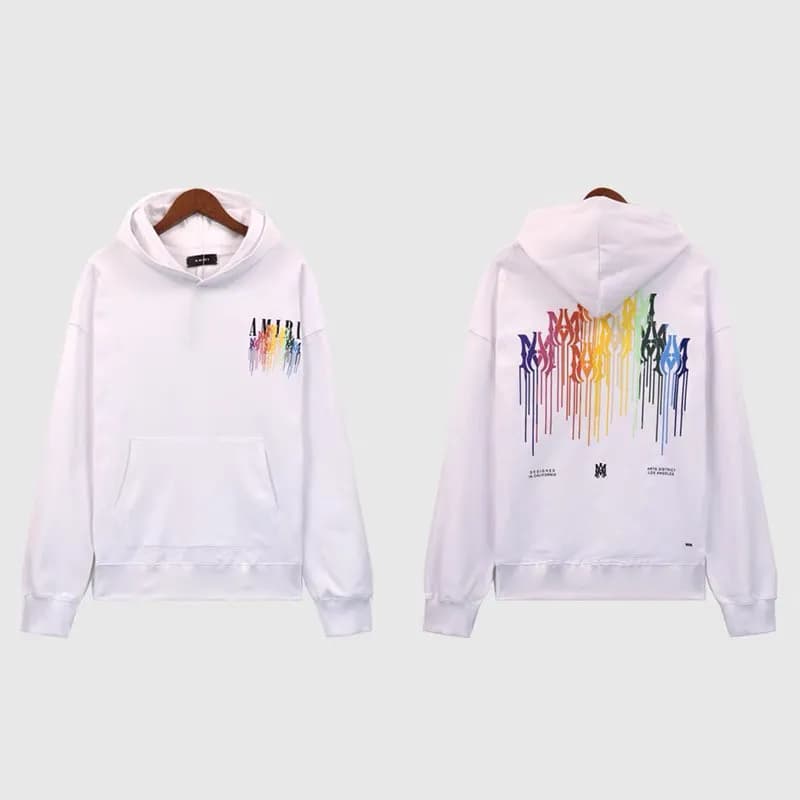 Amiri Hooded Sweatshirt Distressed Logo — 5878白色