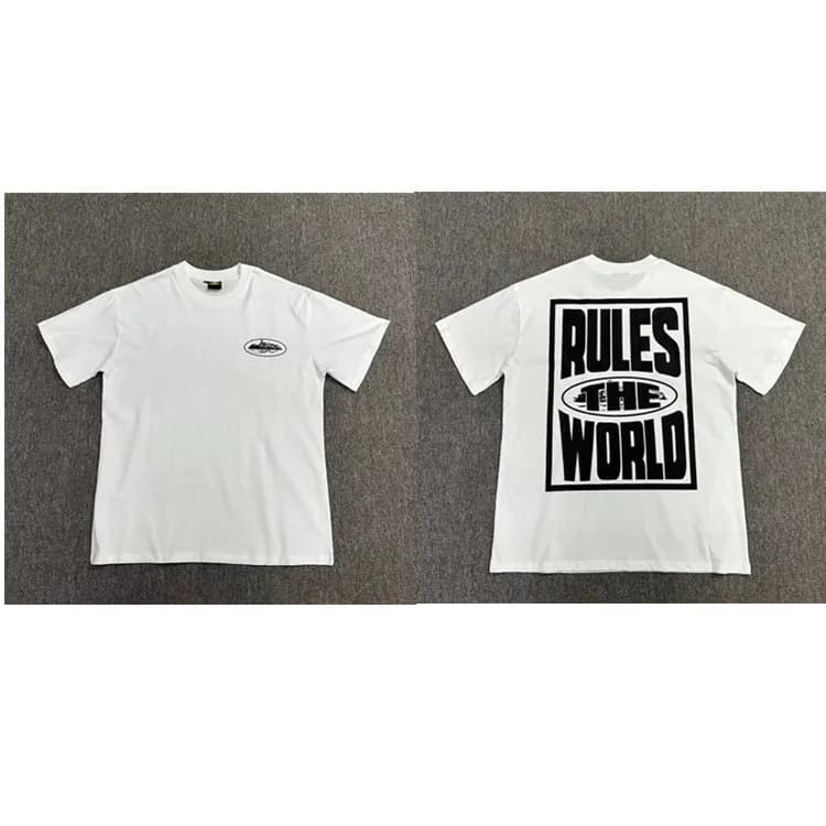 Logo Tee Corteiz Script — 3122白印黑色