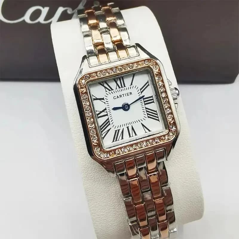 Cartier Santos-Dumont Two-Tone with Paved Bezel