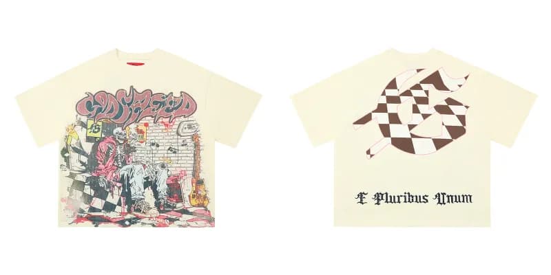 Gallery Dept. Graphic Tee Earth & Skeleton Print — 银色 如图颜色款式  16