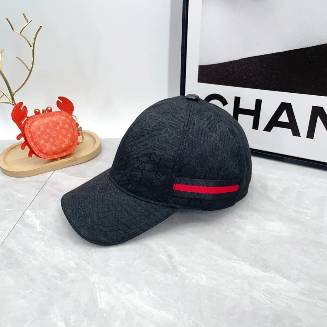 Gucci Baseball Cap GG Monogram with Red Web Stripe