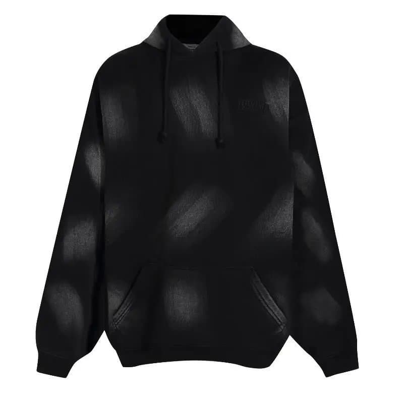 Off-White Zip-Up Hoodie Distressed Logo — V32