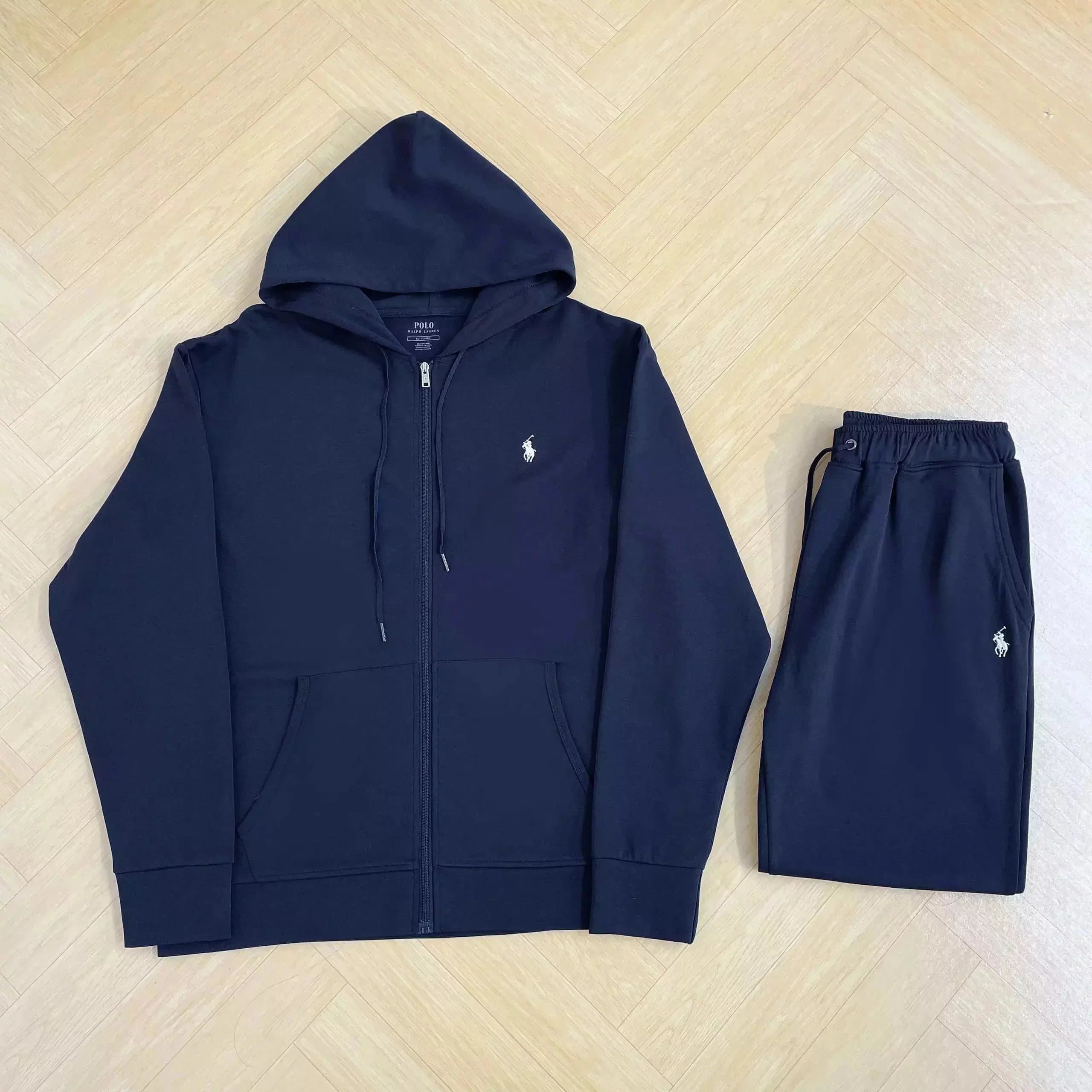 Lacoste Hoodie and Joggers Set Solid Black — 03RL 藏青002