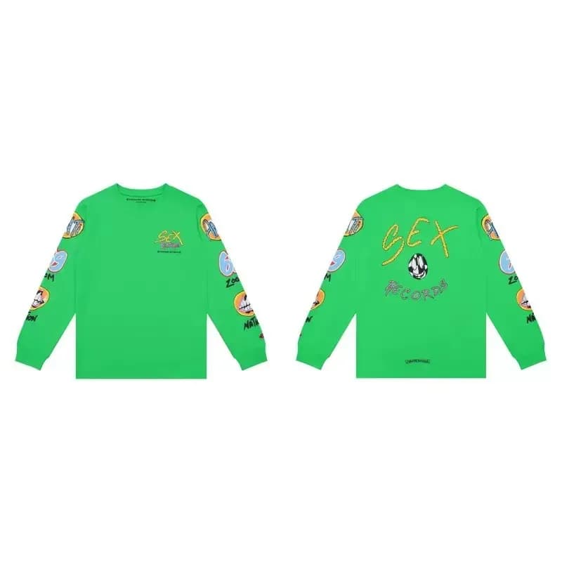 Chrome Hearts Long Sleeve Tee Stay Fast Graphic — 2157 green