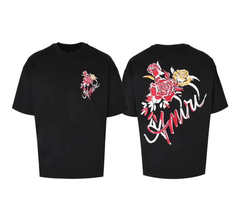Amiri Signature Logo Tee Black Script — A25