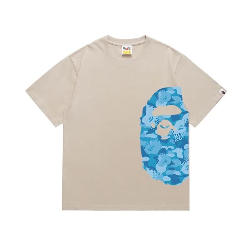 BAPE Ape Head Tee Multi-Color Camo Print — 1323杏色