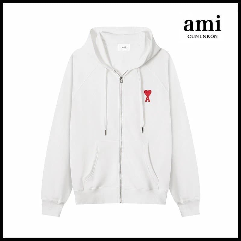 AMI Paris Jogger Logo Embroidery — 白色【641拉链款】
