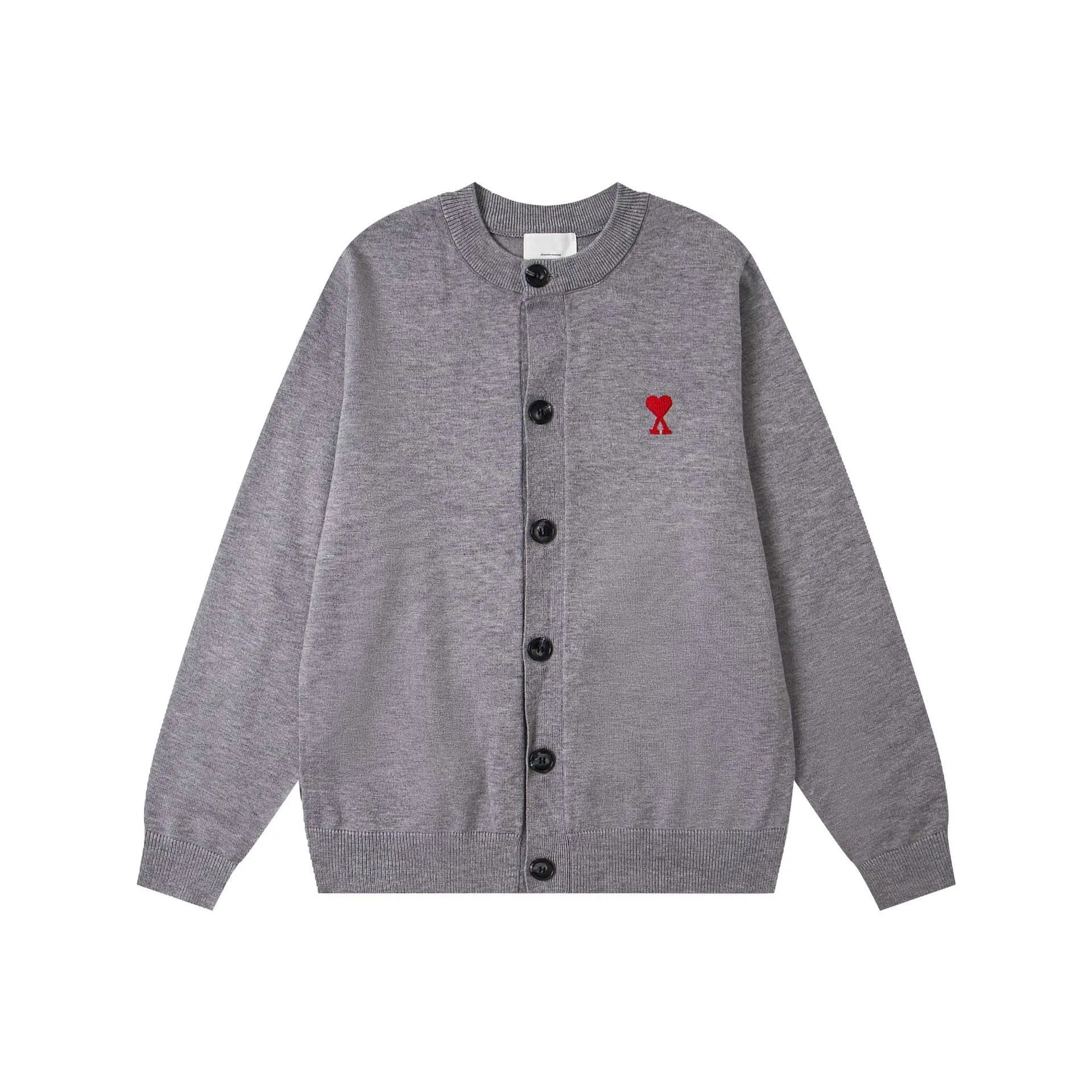 Amiri Knit Cardigan Heart Logo — 310#灰色